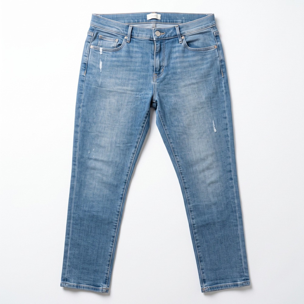 LOFT 6 Womens Blue Modern Denim Crop Jeans Casual Distressed Skinny